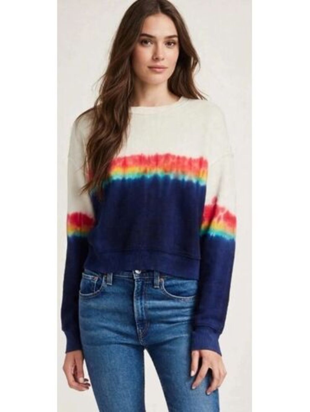 RE/DONE Tie Dye Cropped Sweatshirt (S)